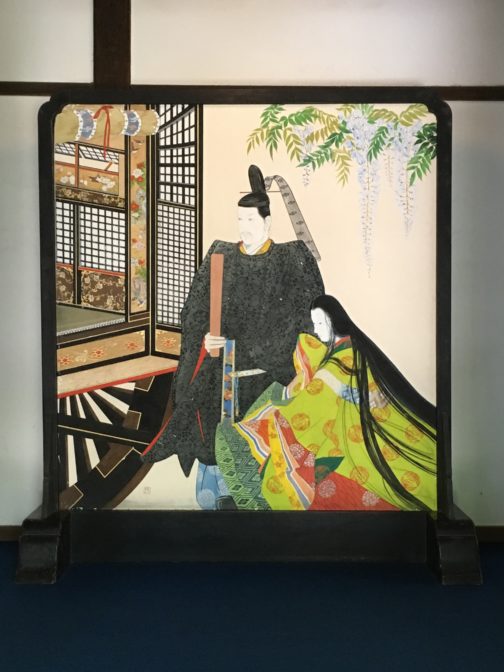 玄関 平安絵巻の衝立 京都御朱印 ぽくぽく散歩